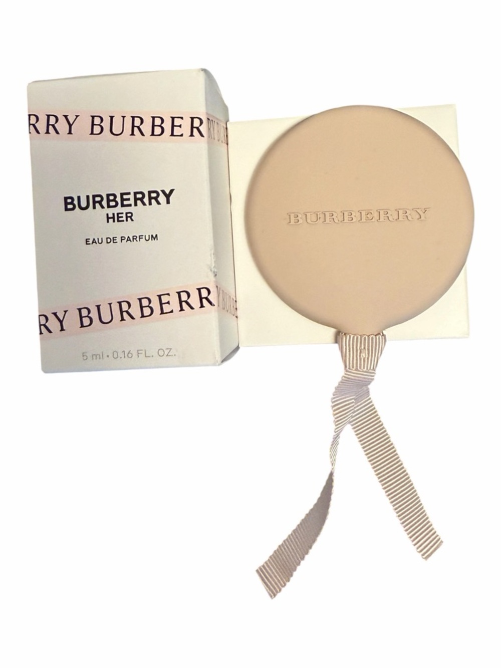 Burberry Her Mini Perfume 5ml + Burberry Compact Mirror Gift Set NIB